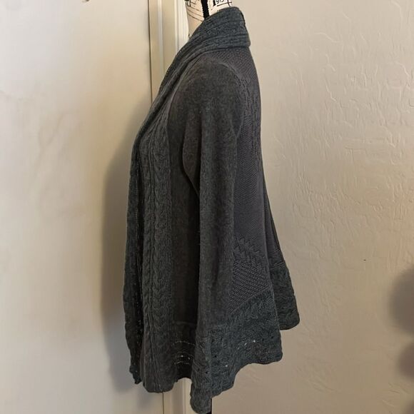 Anthropologie Knitted & Knotted Gray Knit Open Style Cardigan Sweater Casual - Picture 2 of 10